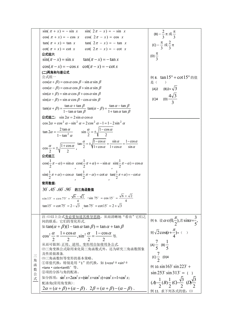 2013年高考数学必备经典例题分析（知识梳理 典例练习）四 三角函数 WORD版含答案.doc_第3页