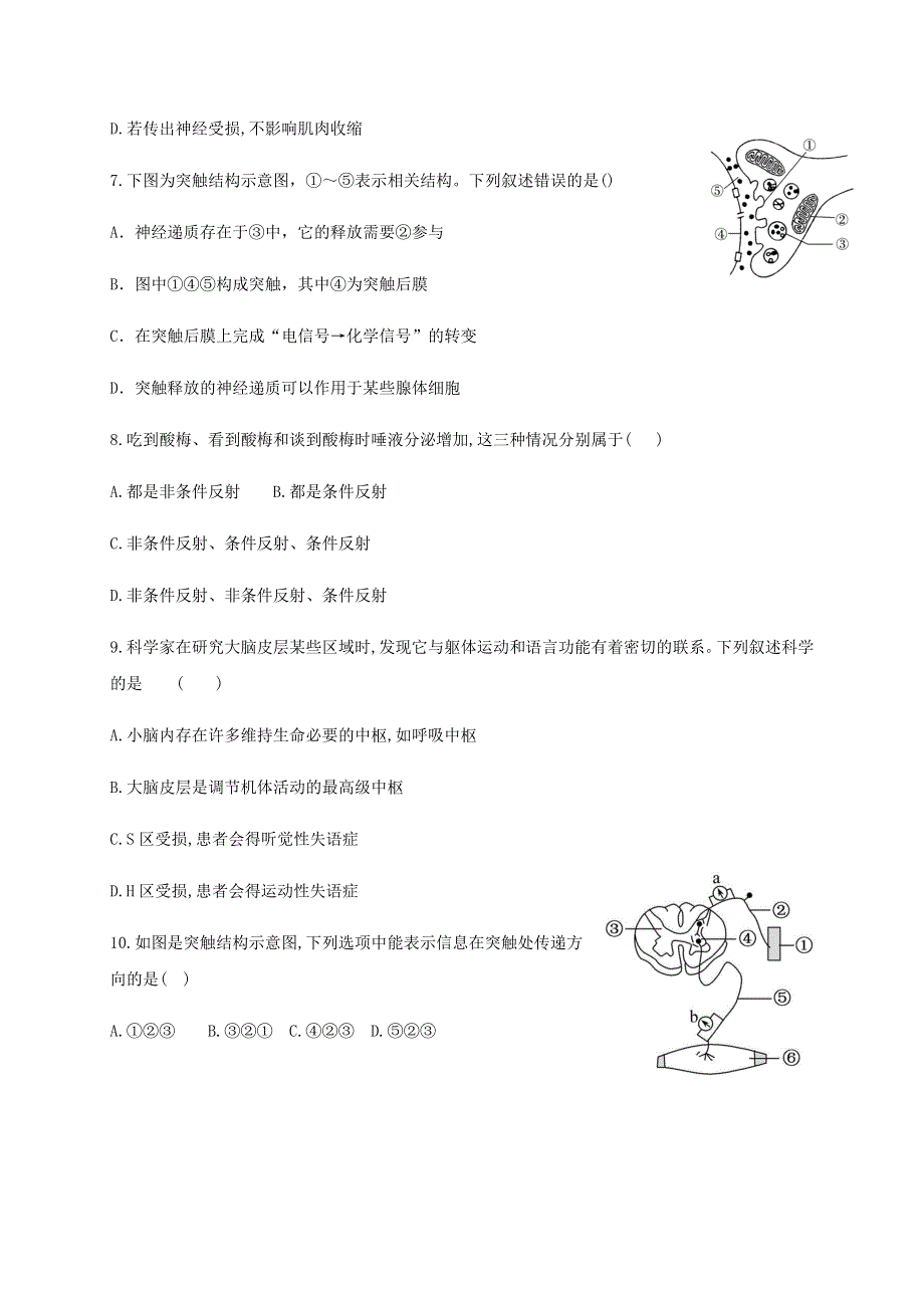 山东省新泰市第一中学老校区（新泰中学）2020-2021学年高二生物上学期第一次月考试题.doc_第3页