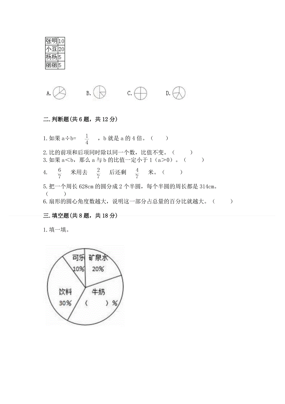 人教版六年级上册数学期末测试卷精品【能力提升】.docx_第2页