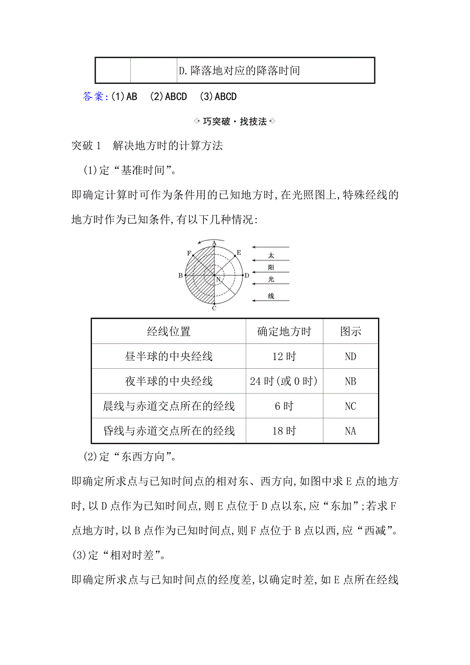 2021届高考地理鲁教版通用一轮复习方略关键能力&融会贯通 1-3地球自转的地理意义 WORD版含解析.doc_第3页