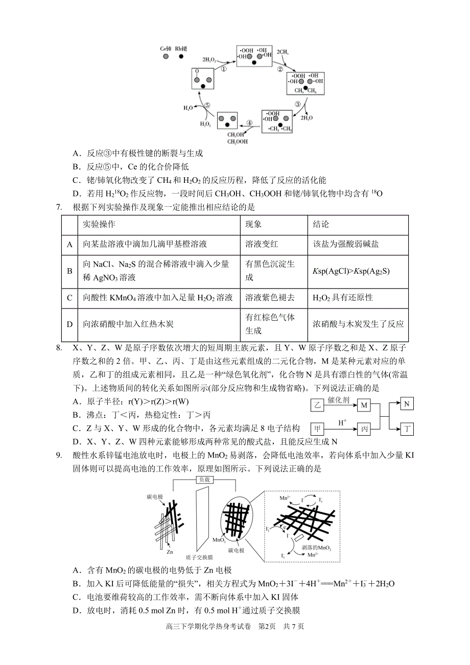 2022届福建省厦门双十中学高三热身考化学试题含答案.pdf_第2页