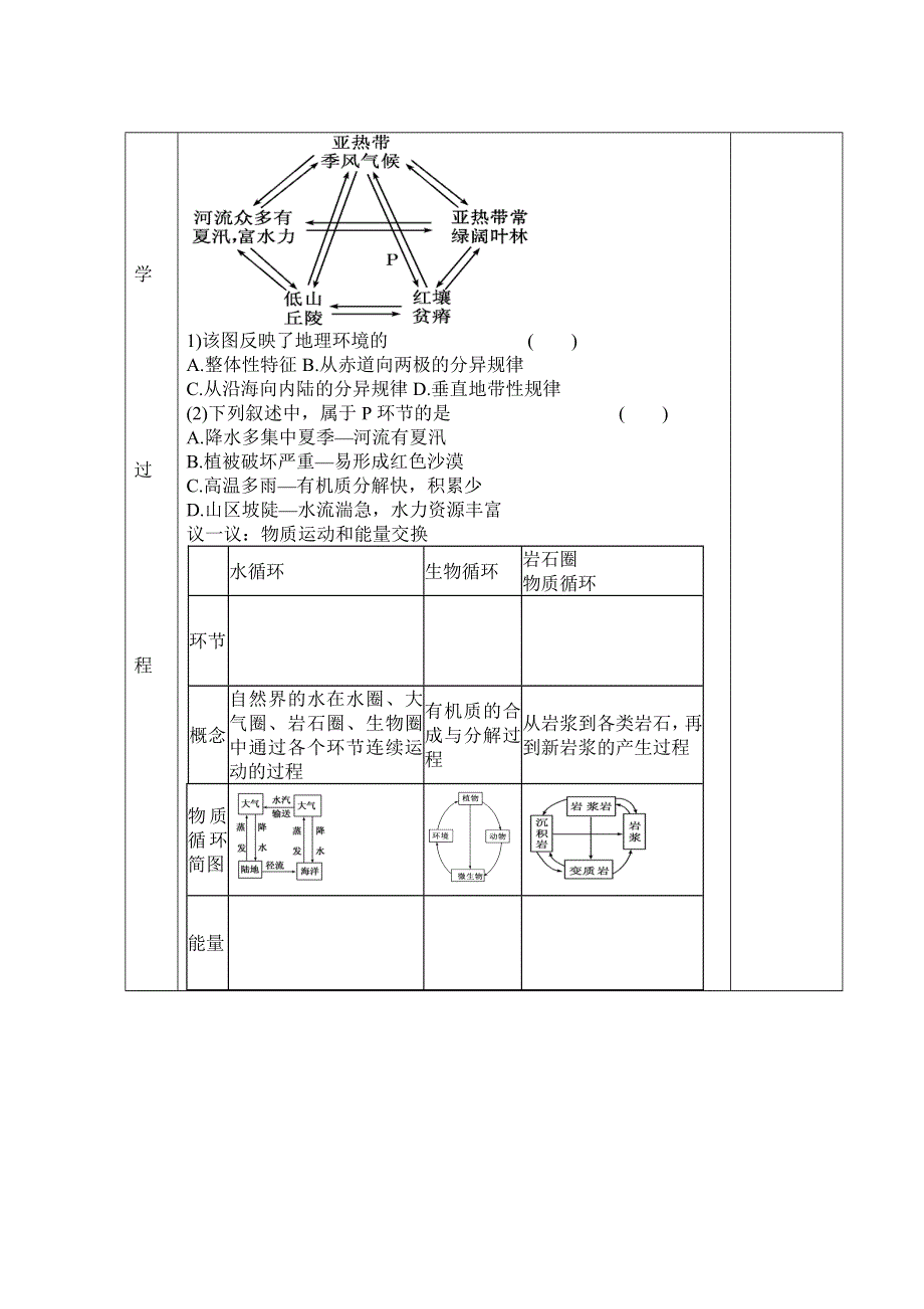 山东省新泰市第二中学高三地理导学案：课时27 地理环境的整体性.doc_第2页