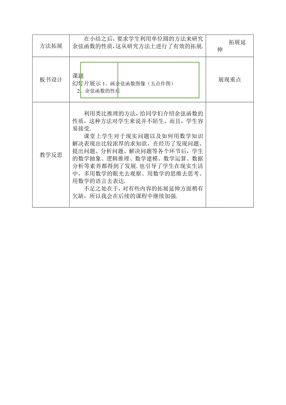 2020-2021学年数学北师大版必修4教学教案：1-6-2余弦函数性质 （1） WORD版含答案.doc_第3页