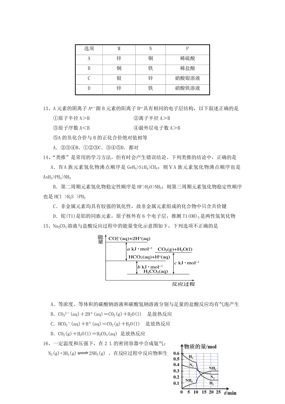 广东省佛山市第一中学2019-2020学年高一化学下学期期中试题.doc_第3页