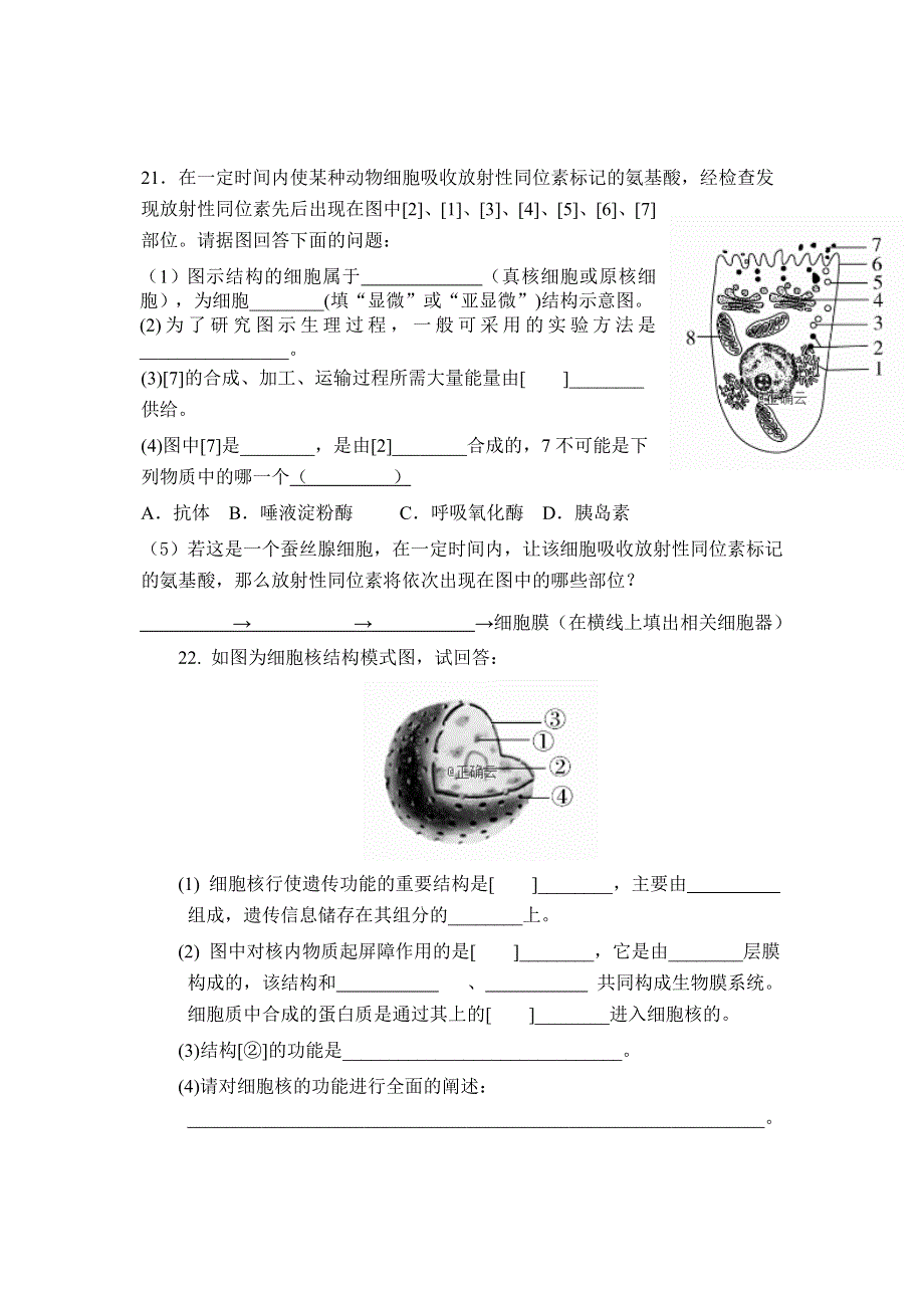 辽宁省朝阳市凌源中学2019-2020学年高一上学期第一次周测生物试卷 WORD版含答案.doc_第3页