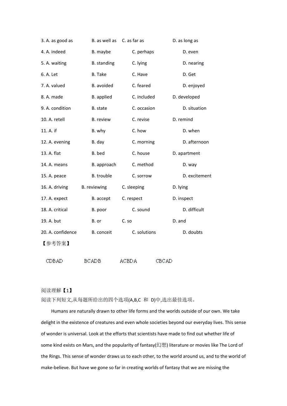 广州市2015高考英语十月文章类课外练习（1）及答案.doc_第3页