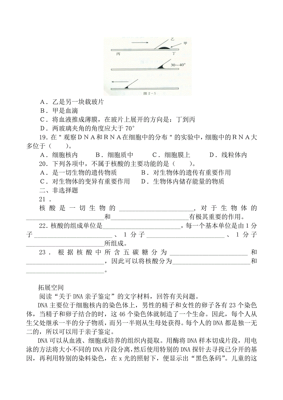 《河东教育》2014年山西省运城市康杰中学高一生物人教版必修1同步练习：2.3《遗传信息的携带者--核酸》(二).doc_第3页