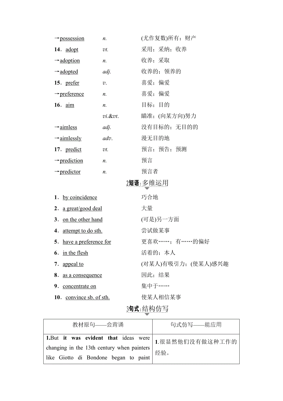 2018高三英语（浙江专版）一轮复习（教师用书）第1部分 选修6 UNIT 1　ART WORD版含答案.doc_第2页