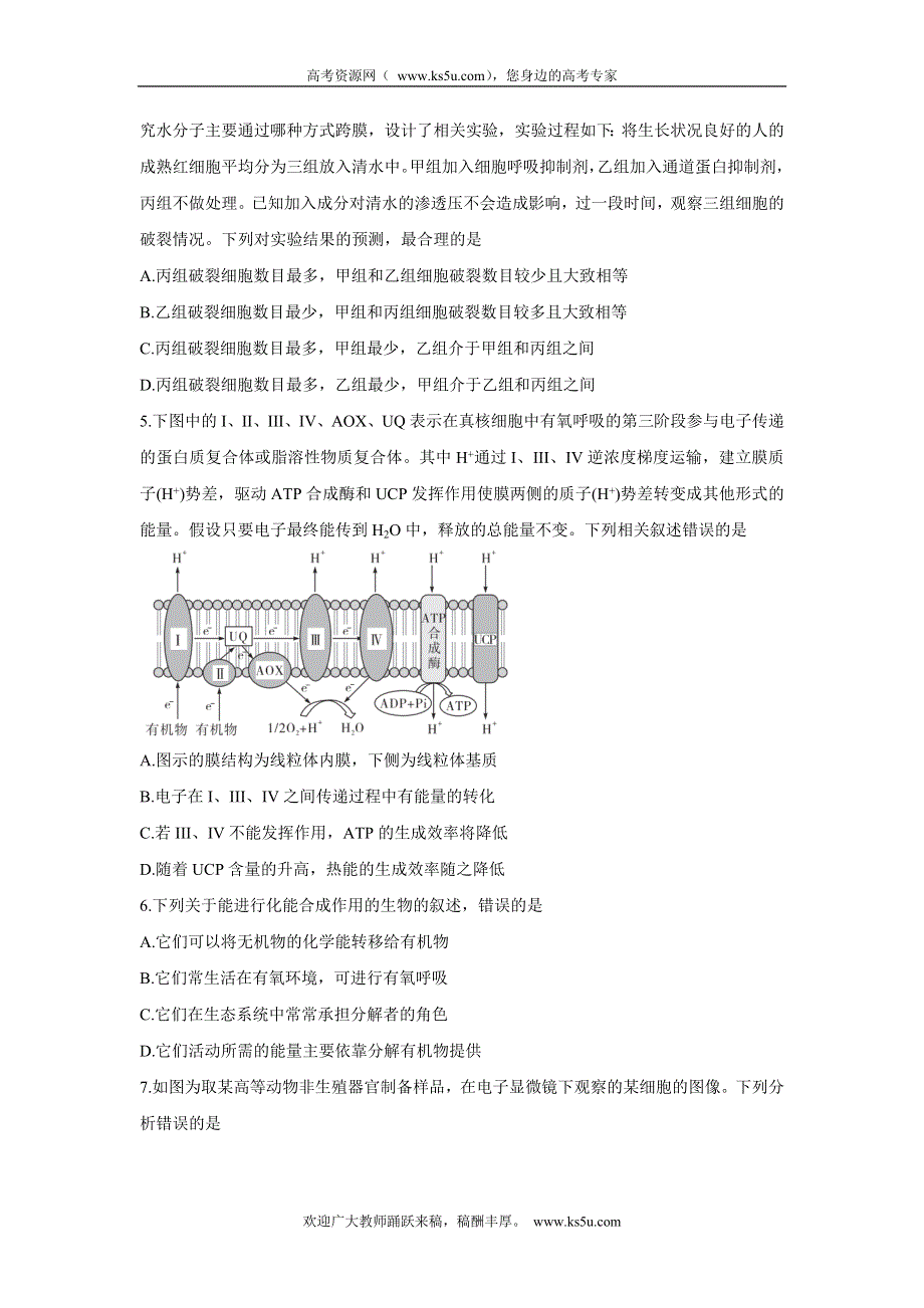 《发布》湖南省三湘名校、五市十校教研教改共同体2022届高三上学期第一次大联考 生物 WORD版含解析BYCHUN.doc_第2页