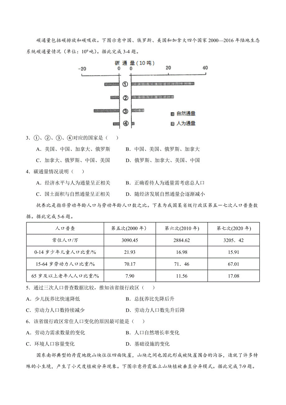 2022届高三上学期7月摸底卷地理试题02（湖北专用） WORD版含答案.doc_第2页