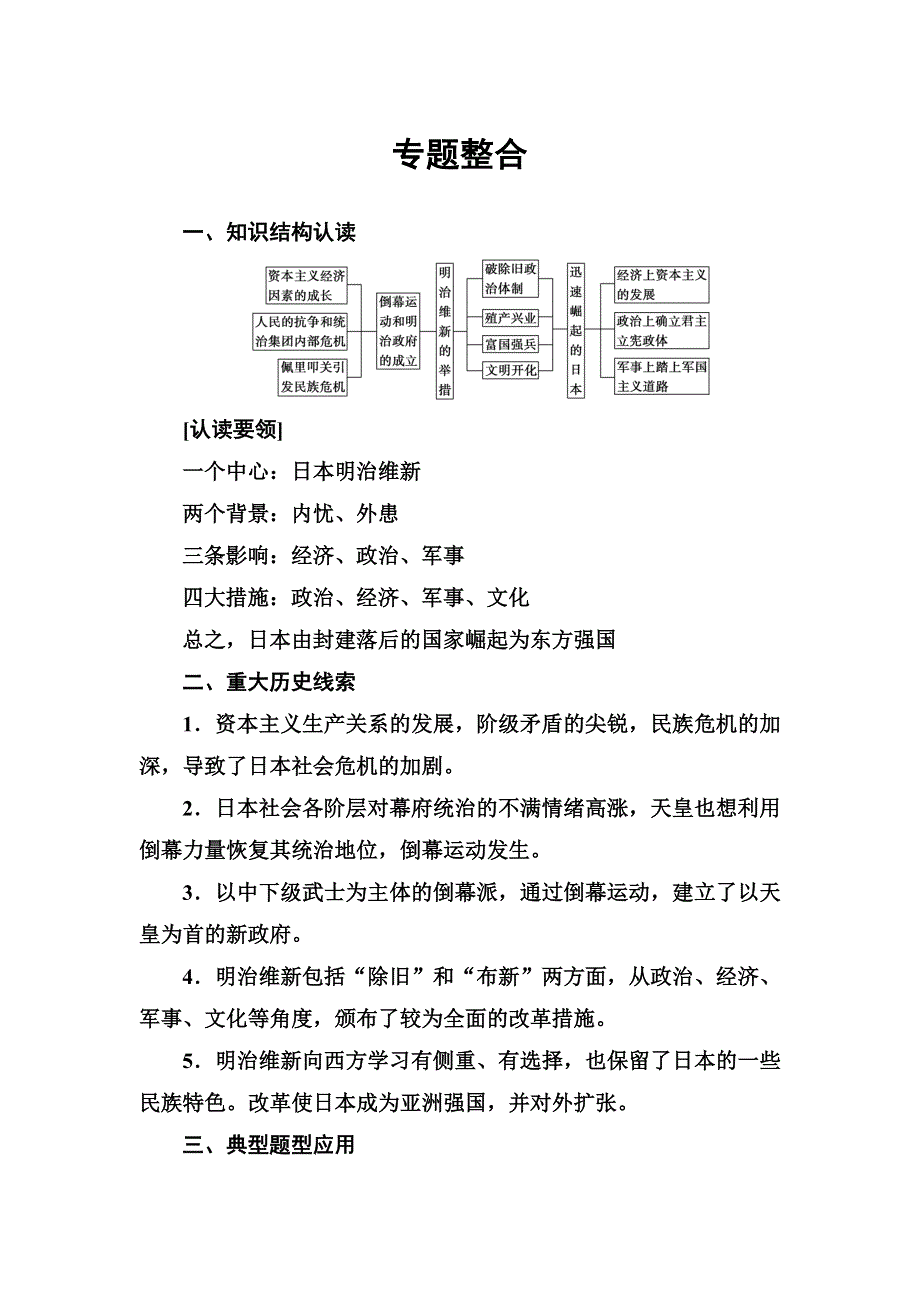 2016-2017年《金版学案》历史·选修1（人民版）练习：专题整合8 WORD版含解析.doc_第1页