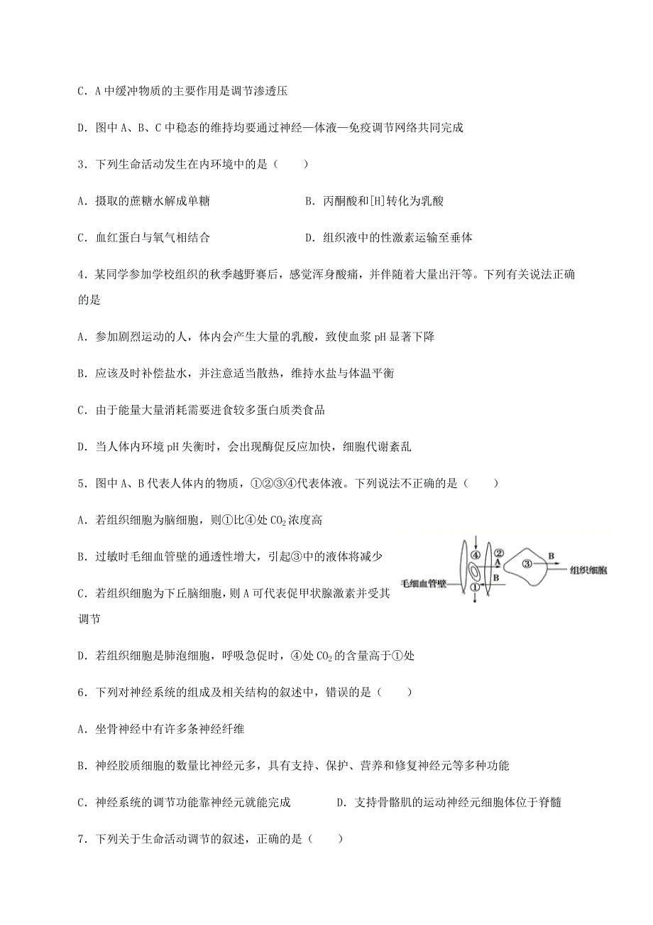 山东省新泰第一中学老校区（新泰中学）2020-2021学年高二生物上学期期中试题.doc_第2页