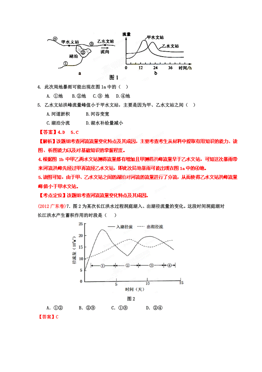 2013年高考地理艺术生专用精品复习资料_专题08_水循环与水资源(教师版) WORD版含答案.doc_第3页