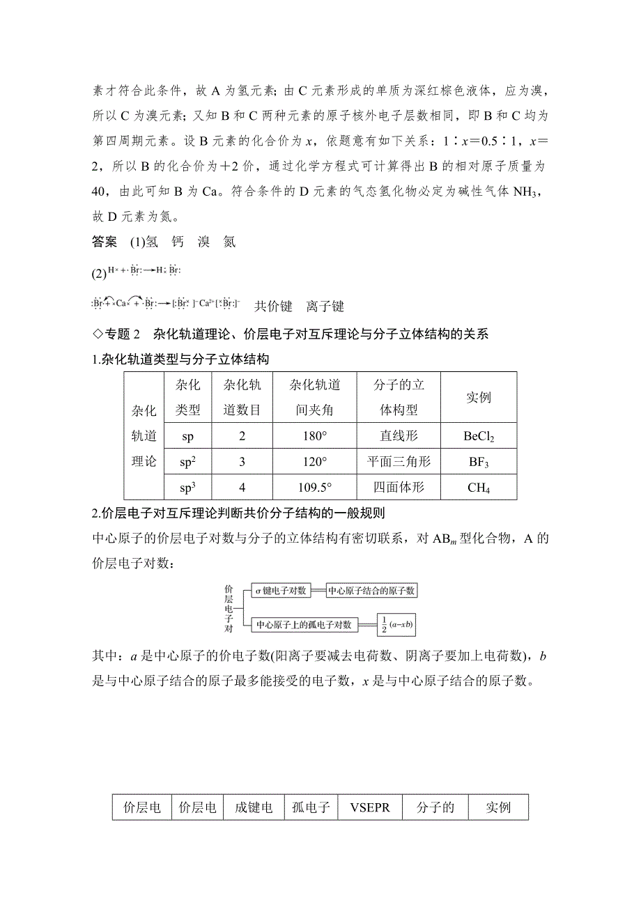 2020新突破化学选修三人教版（新课标地区）专用讲义 精练：第2章章末核心素养整合 WORD版含解析.doc_第2页