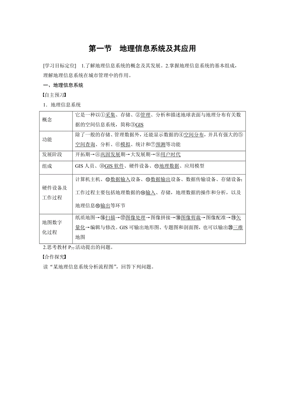 2018秋高二地理湘教版 必修三 第三章 第一节 地理信息系统及其应用 WORD版含答案.doc_第1页