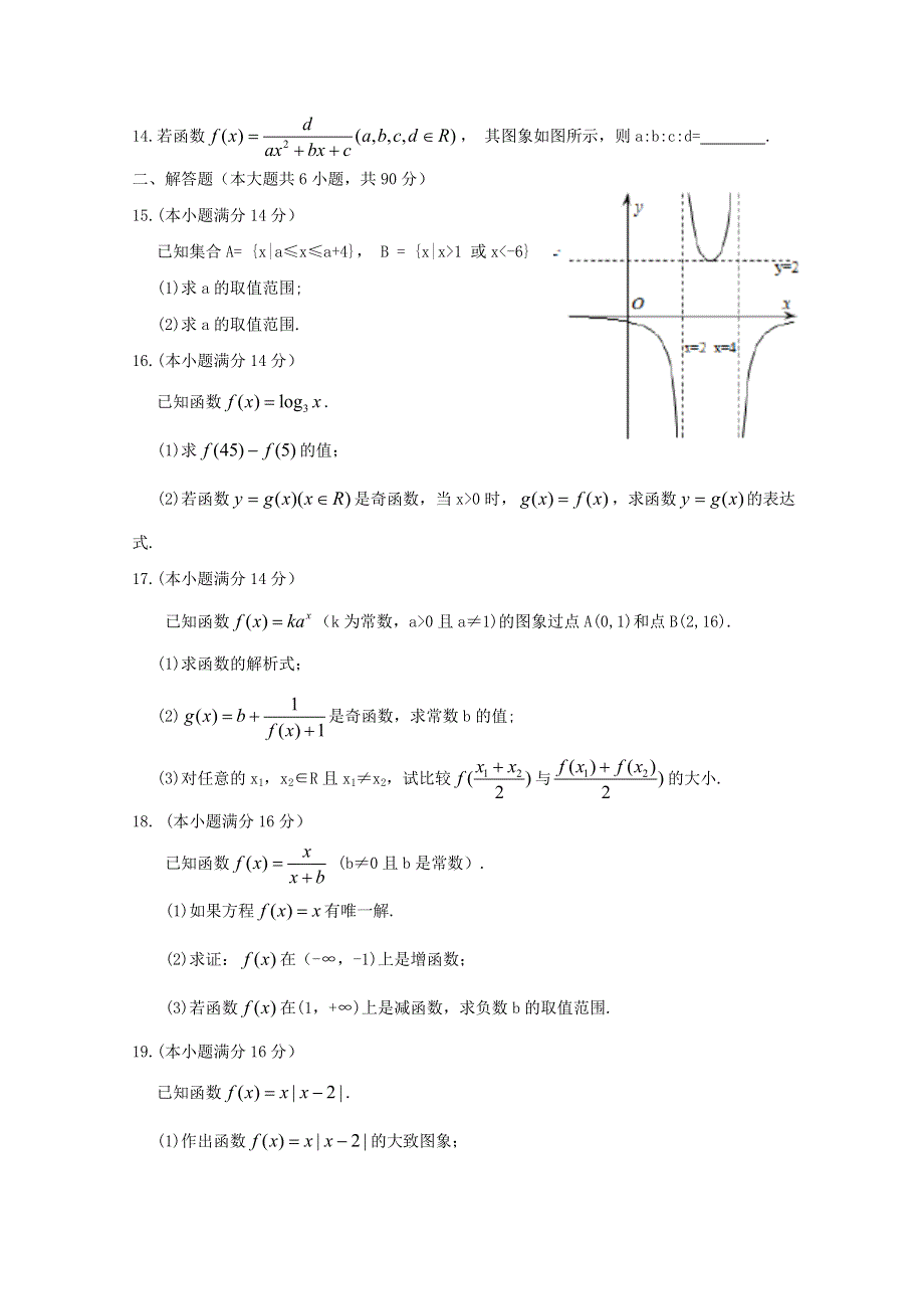 《首发》江苏省南京十三中2016-2017学年高一上学期期中考试数学试题 WORD版无答案BYFEN.doc_第2页