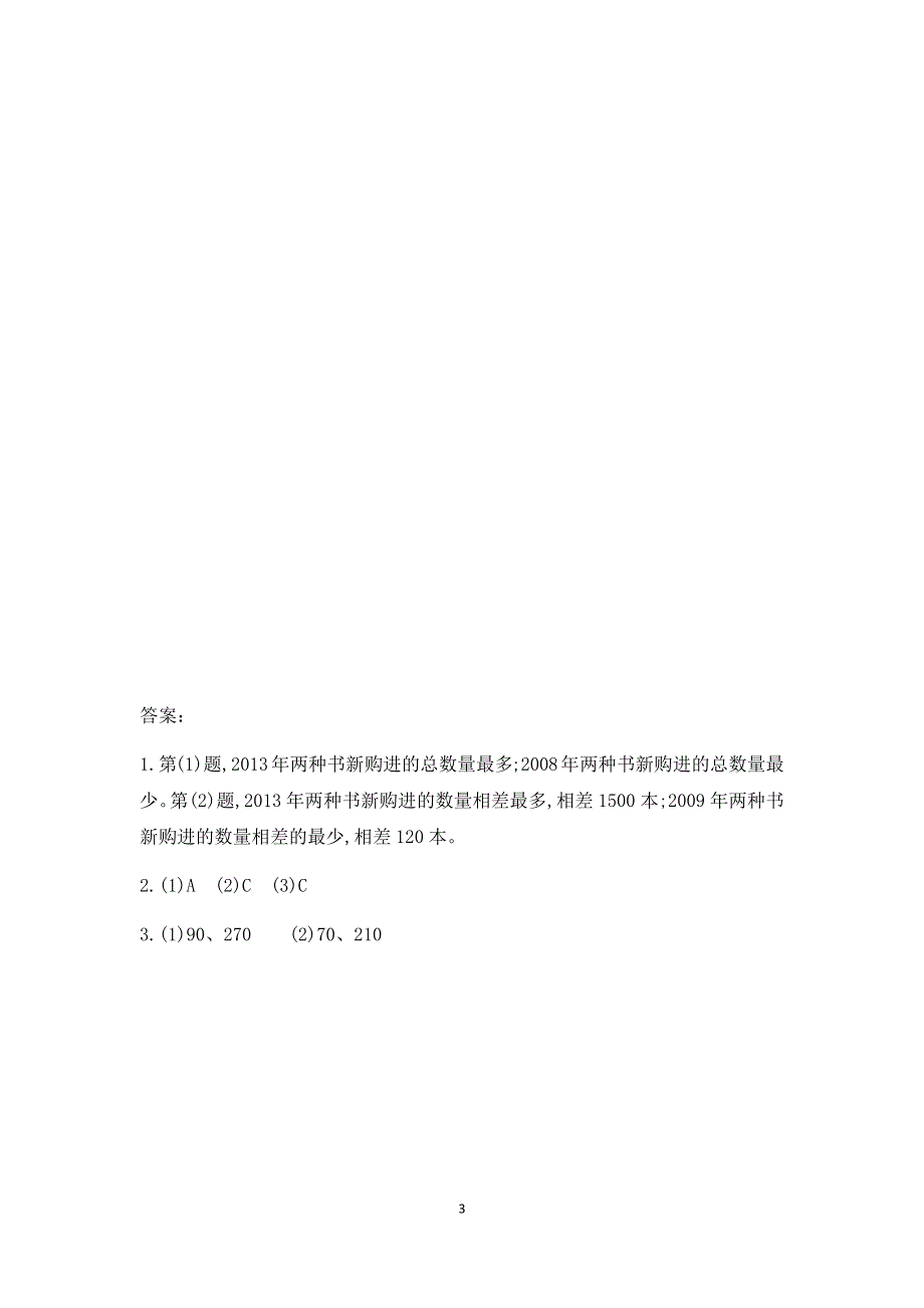 人教版五年级数学下册：7.2 复式折线统计图的意义和特点 课时练.docx_第3页