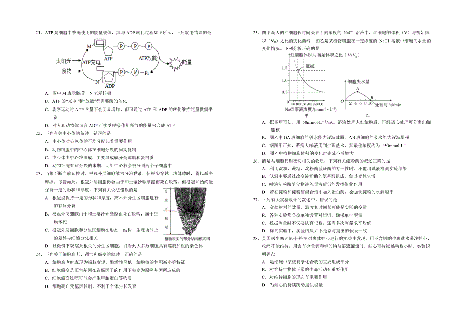 宁夏回族自治区银川一中2022-2023学年高二上学期期中考试生物试题WORD版含答案.docx_第3页