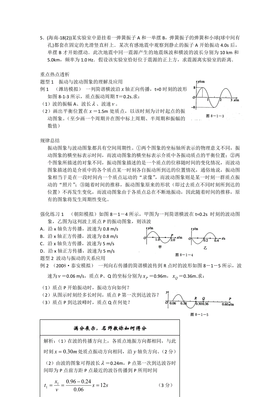 2013年高考押题最新考点预测突破之机械振动与机械波光.doc_第3页