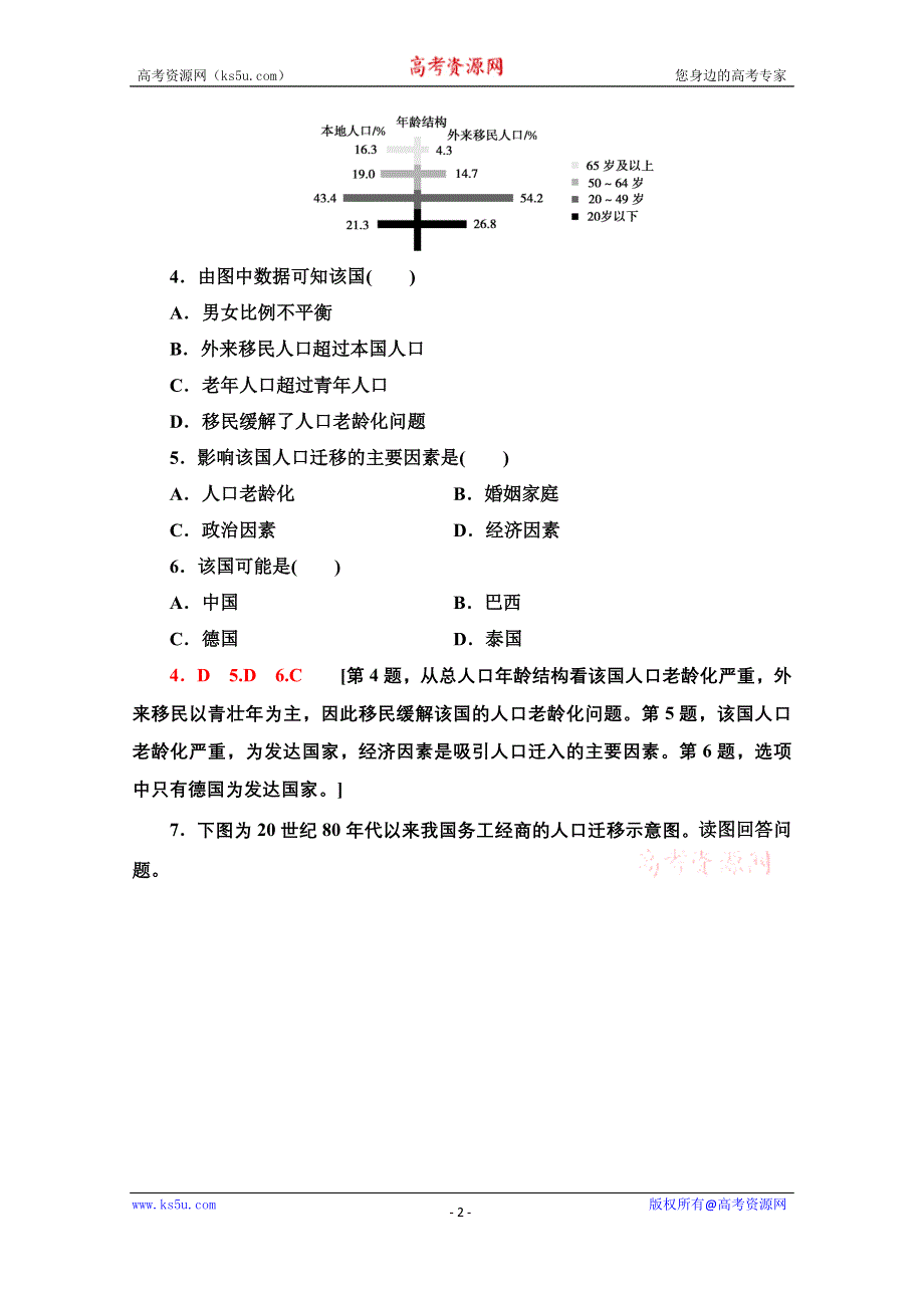 2020-2021学年人教版高中地理必修2课时作业：1-2 人口的空间变化 WORD版含解析.doc_第2页