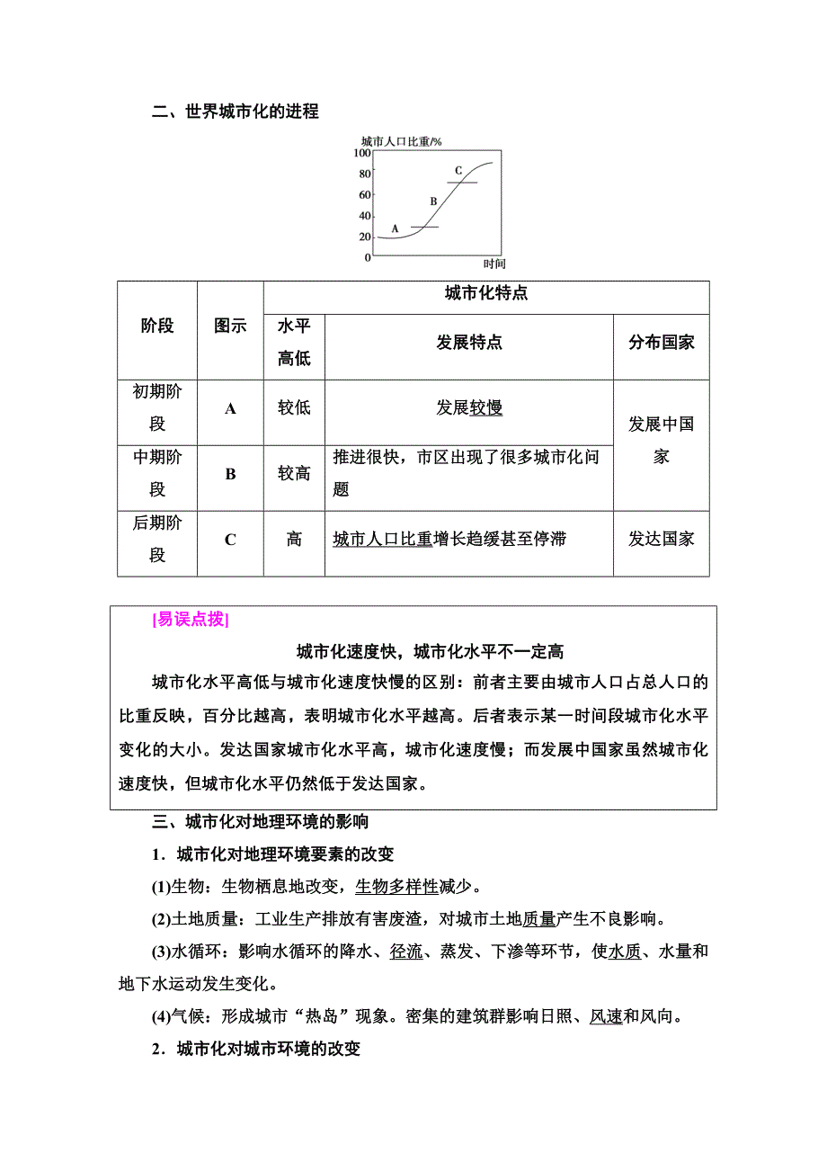 2020-2021学年人教版高中地理必修2学案：第2章 第3节　城市化 WORD版含解析.doc_第2页