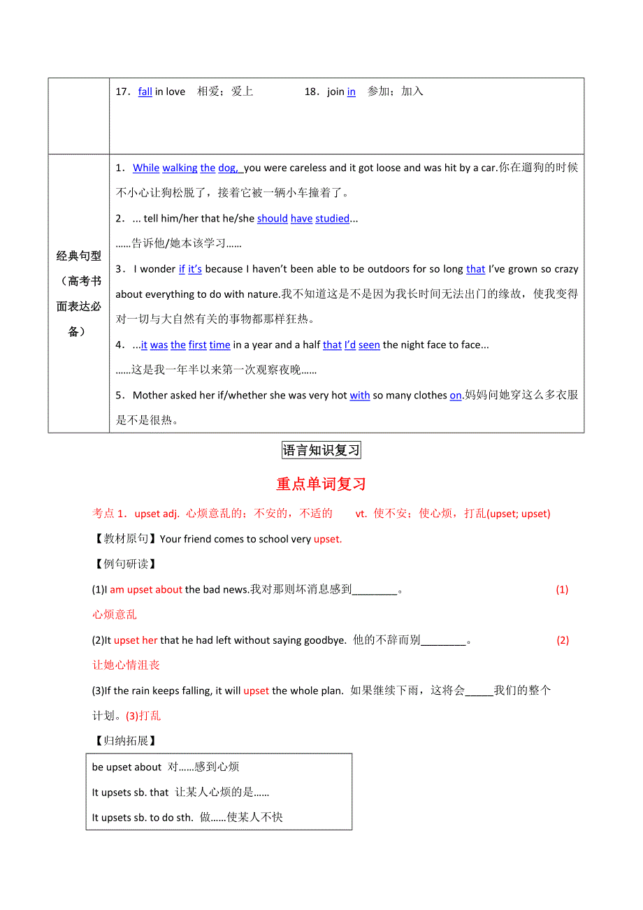 2016-2017学年第一学期期中复习备考之专题复习高一英语（必修1）教学设计：UNIT 1 FRIENDSHIP知识串讲.doc_第2页