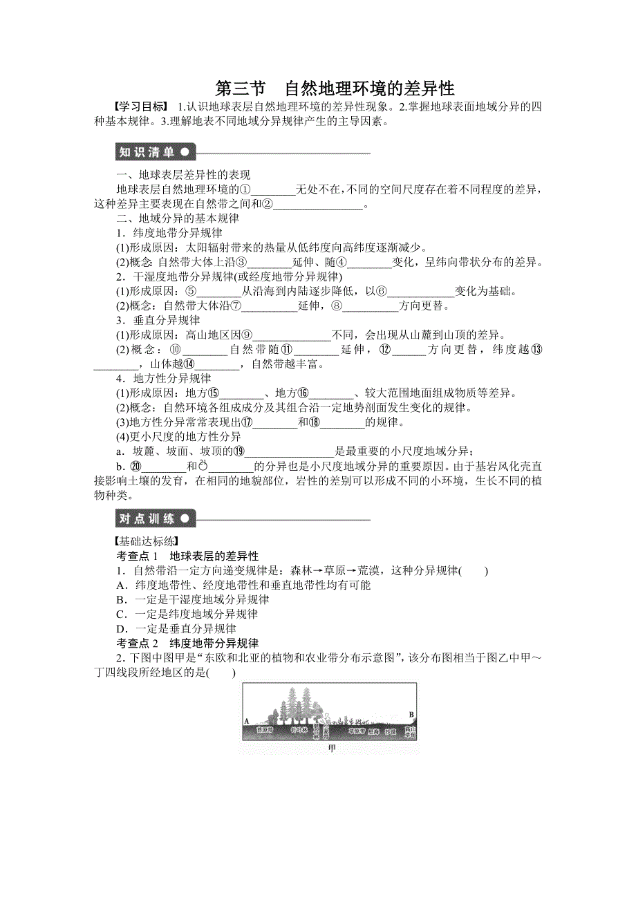 《创新设计课堂讲义》2016-2017学年高中地理（湘教版必修一）课时作业：第三章 第三节 WORD版含答案.docx_第1页