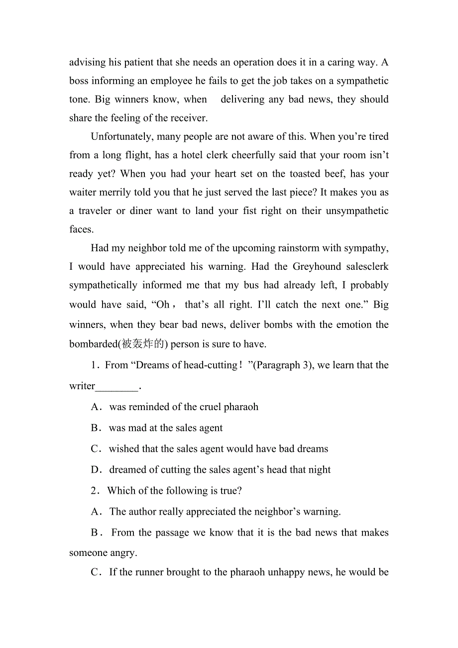 2021届外研版高考英语二轮复习模块检测卷 ：外研版选修六MODULE1-3复习检测卷 WORD版含答案.doc_第2页