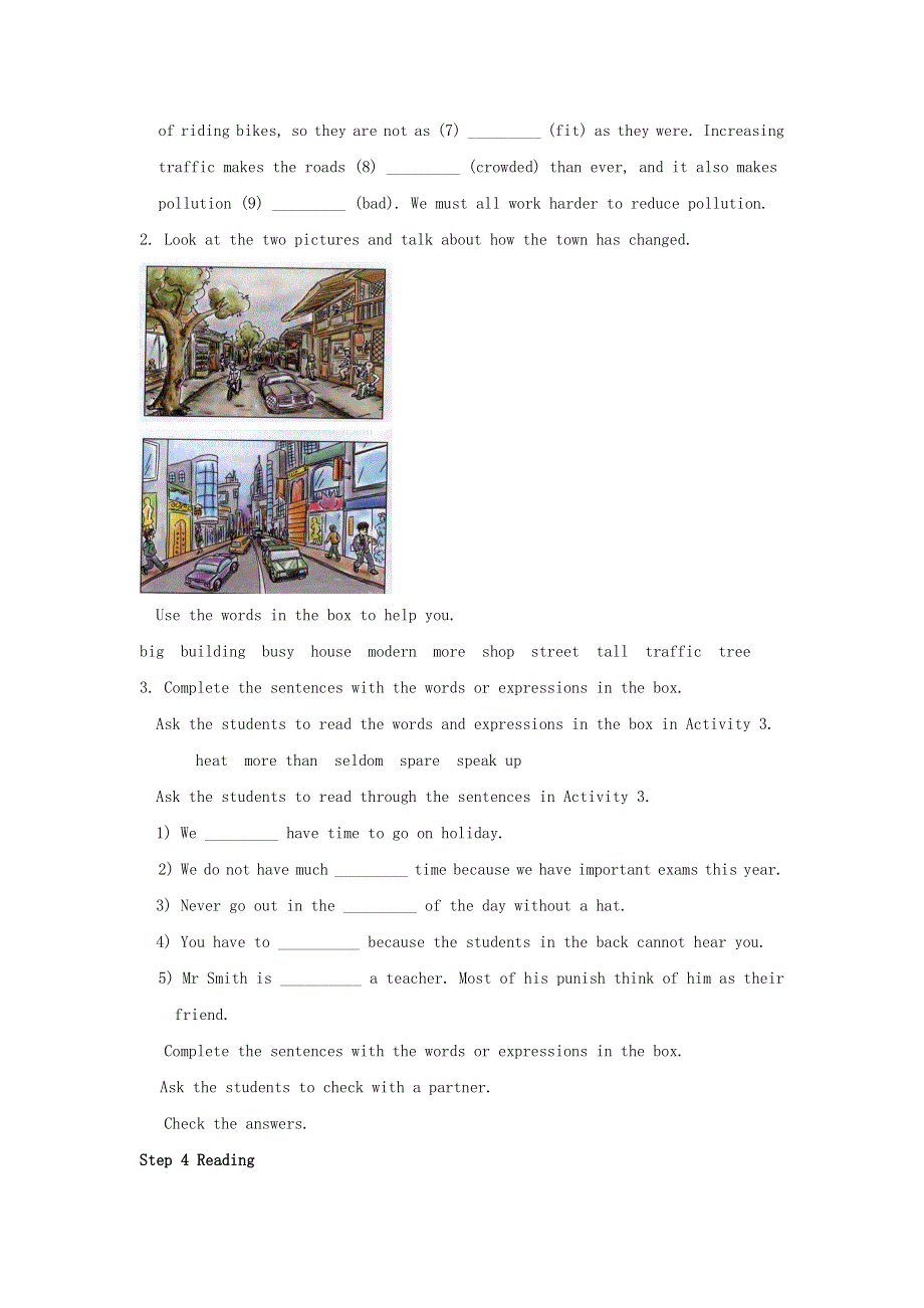 2022九年级英语下册 Module 3 Life now and then Unit 3 Language in use教案（新版）外研版.doc_第2页