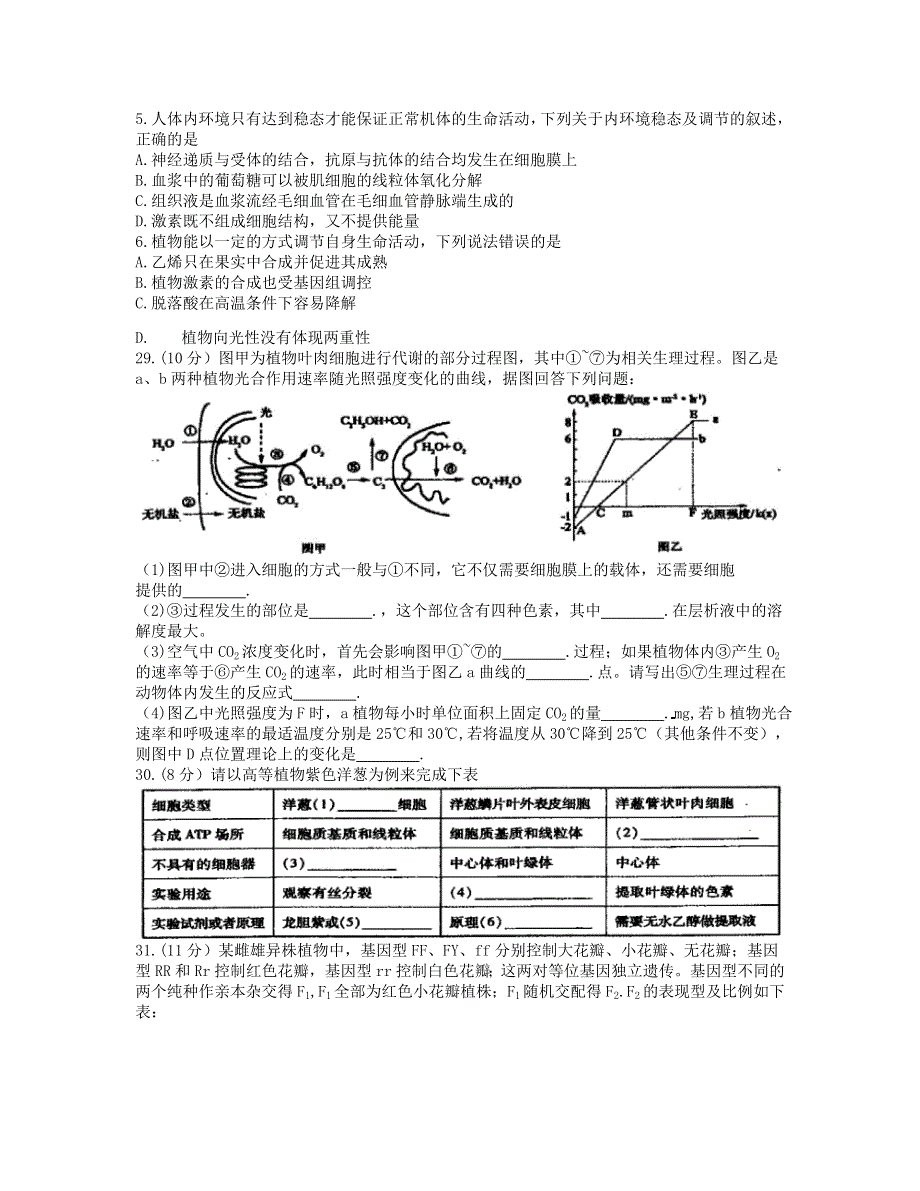 东北三省四市教研联合体2021届高三生物下学期3月模拟试题（一）.doc_第2页