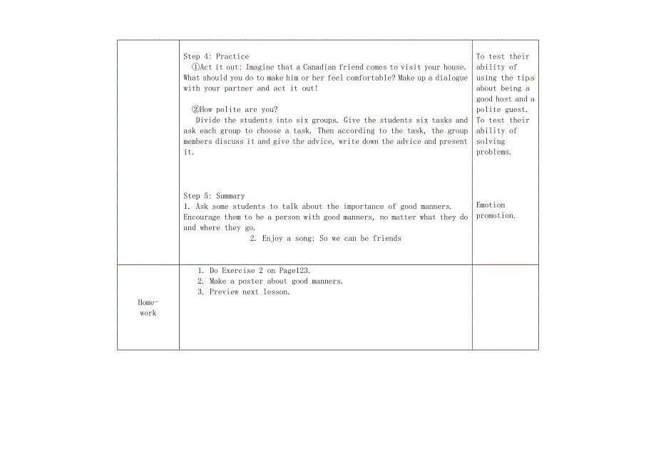 2022九年级英语下册 Unit 8 Culture Shapes Us Lesson 47 Good Manners教学设计（新版）冀教版.doc_第3页