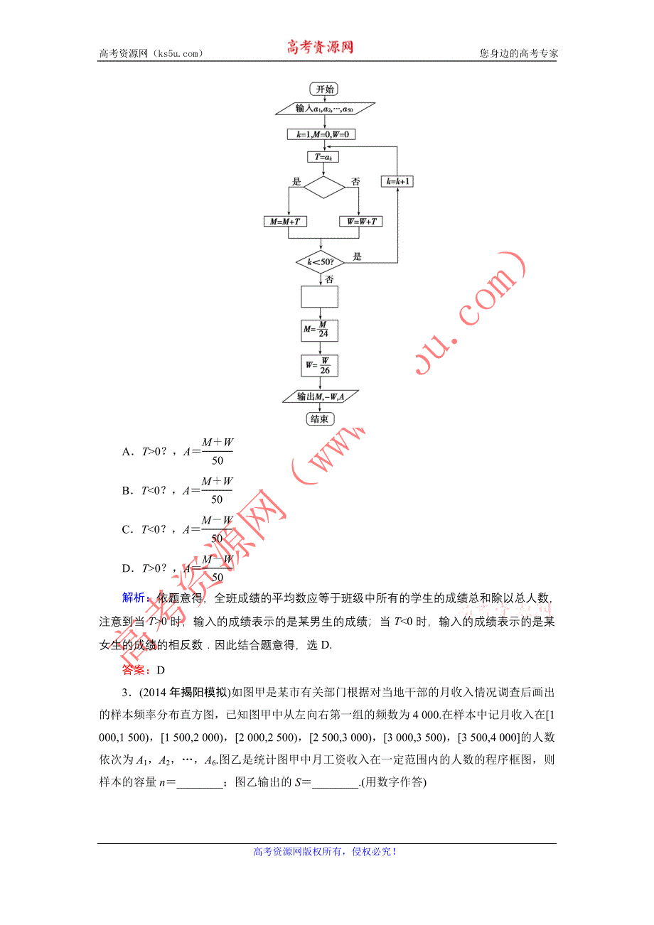 《优化探究》2015届高考数学（人教A版·文科）总复习WORD版含详析：9-1 算法与程序框图 备选练习.doc_第2页