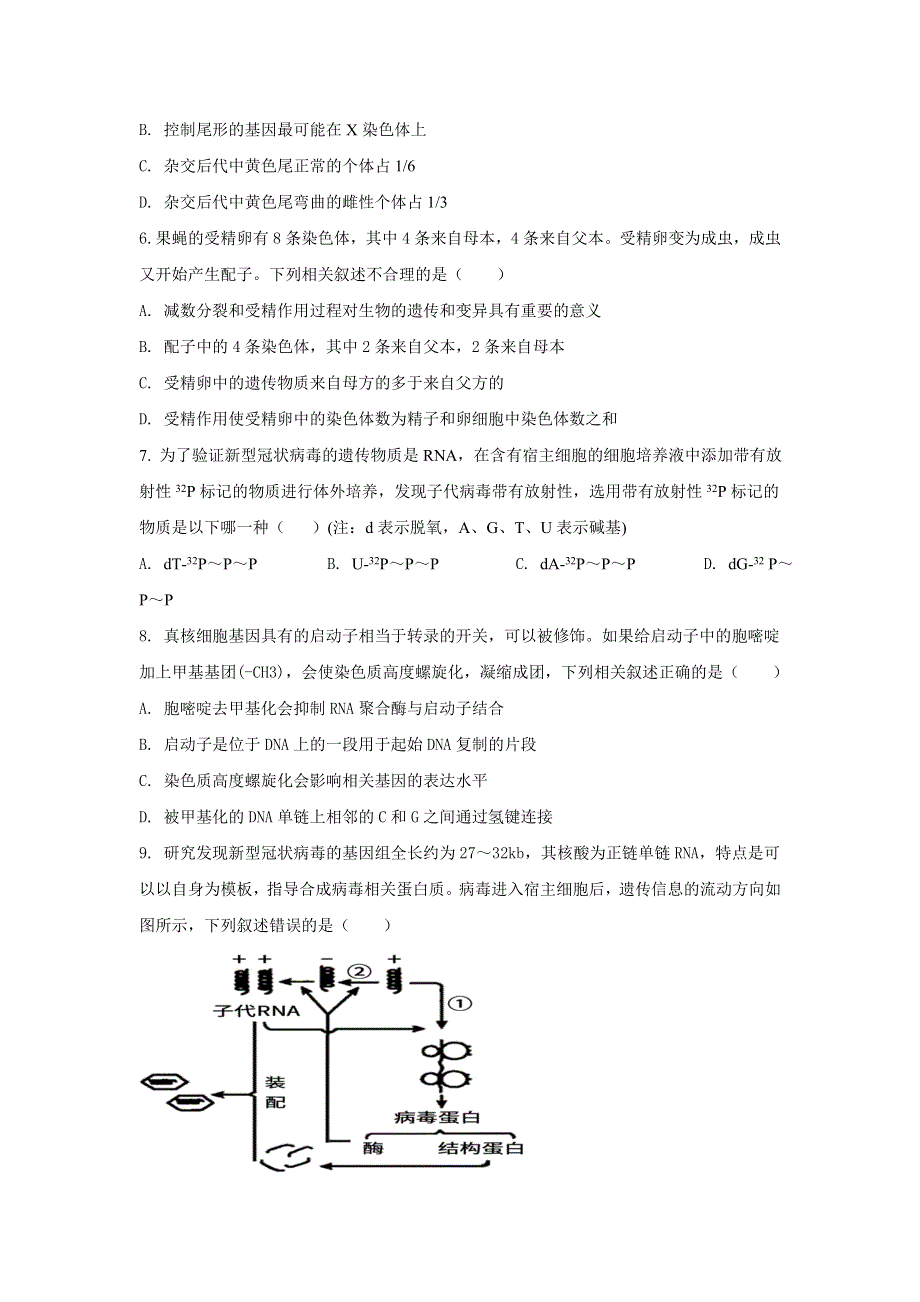 山东省临朐县实验中学2020-2021学年高一7月月考生物试题 WORD版含答案.doc_第2页