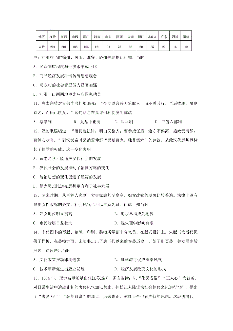 山东省临朐县实验中学2020-2021学年高一历史11月月考试题.doc_第3页