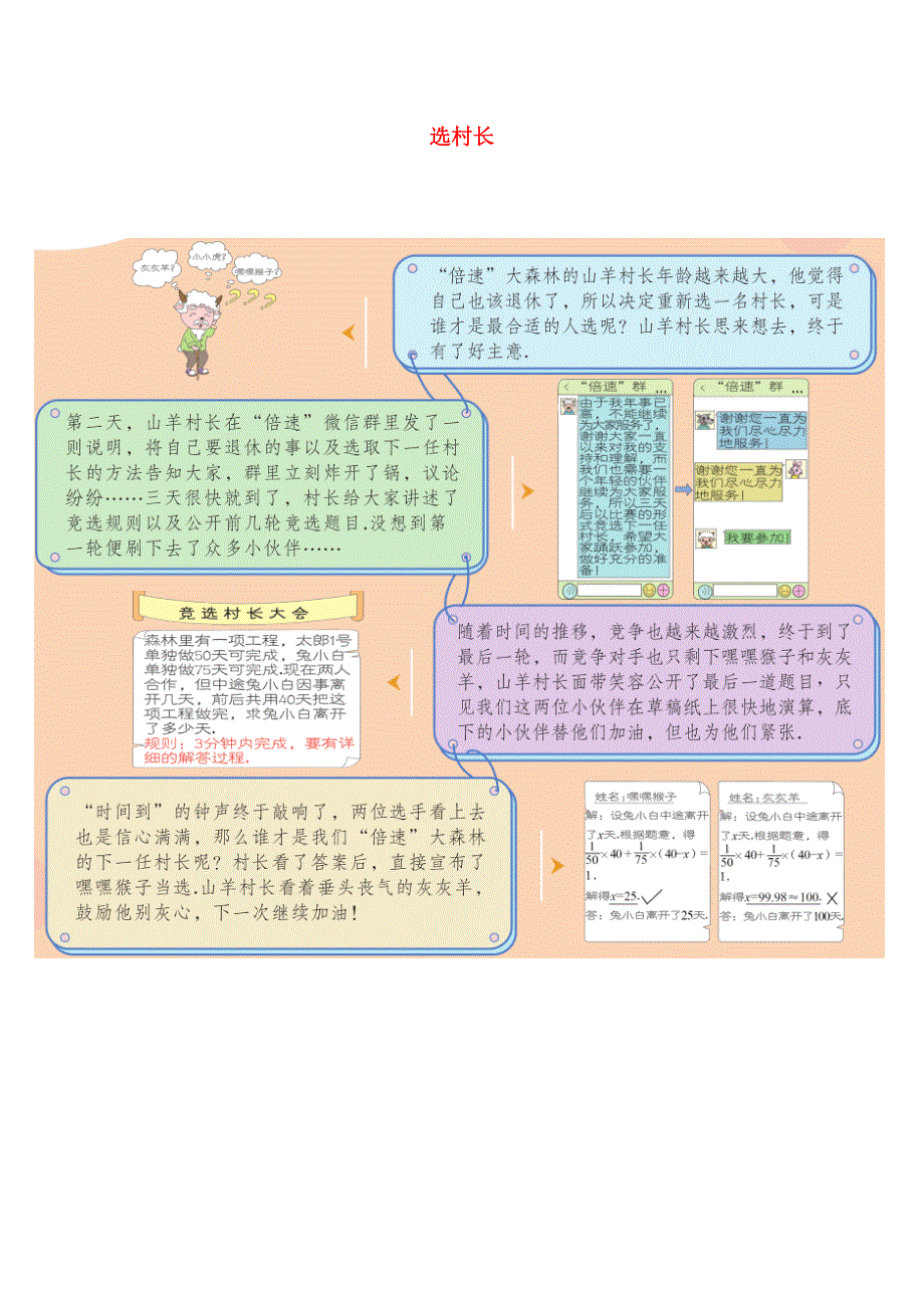 七年级数学上册 趣味数学故事 选村长素材 （新版）北师大版.docx_第1页