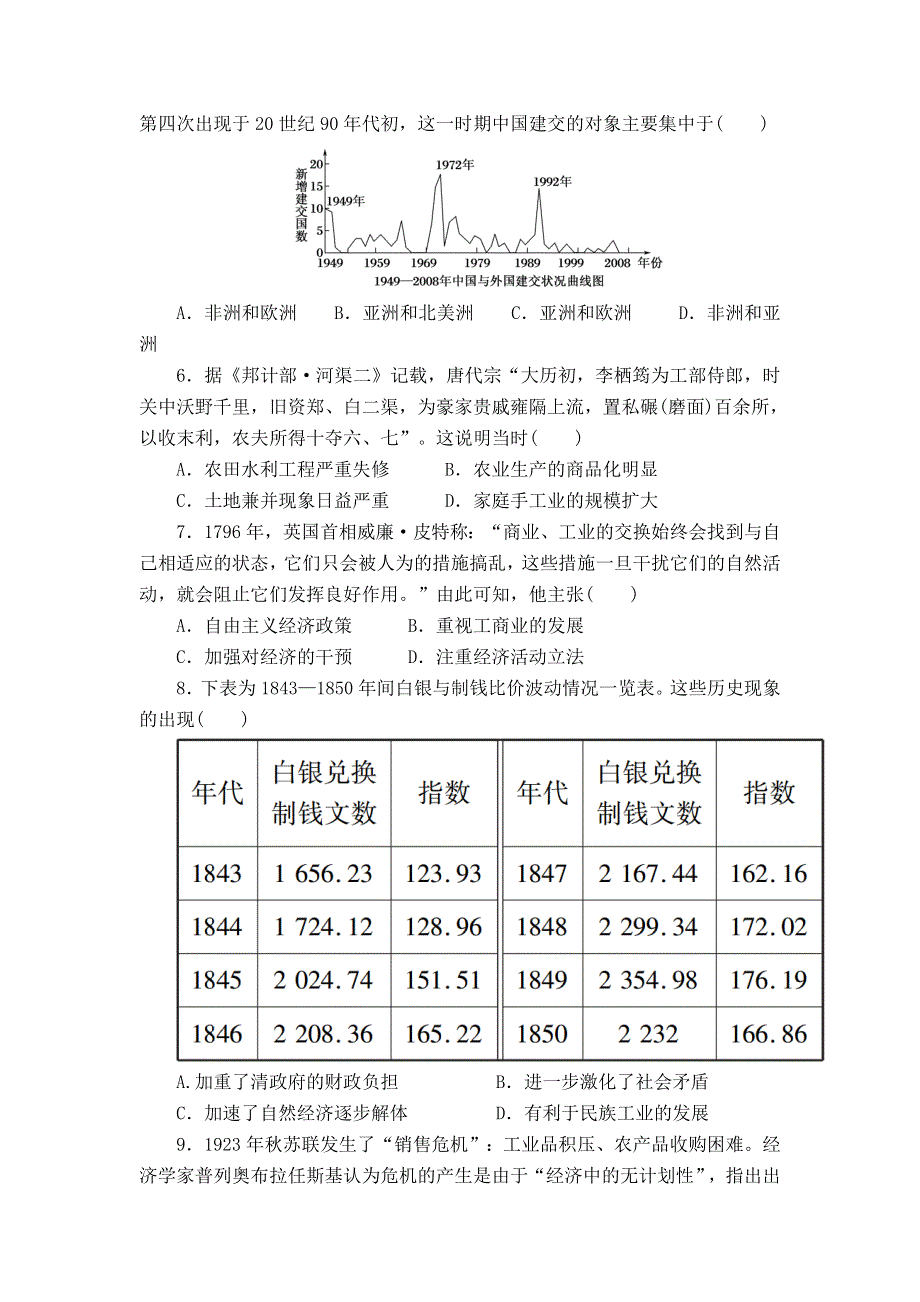 山东省临朐县实验中学2021届高三12月阶段性学情检测历史试卷 WORD版含答案.doc_第2页