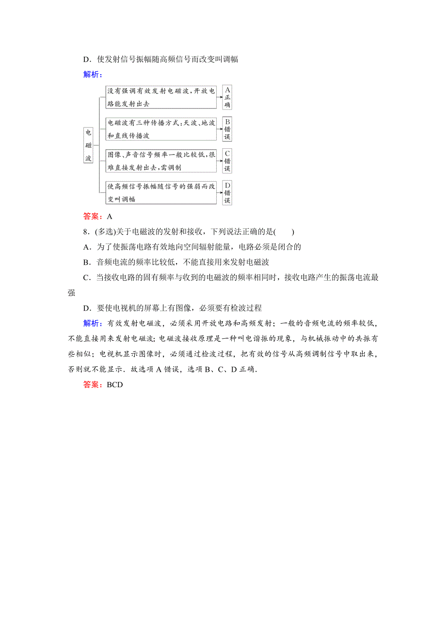 2018年物理同步优化指导（人教版选修3-4）练习：第14章 第3、4节　电磁波的发射和接收 电磁波与信息化社会（活页作业） WORD版含解析.doc_第3页