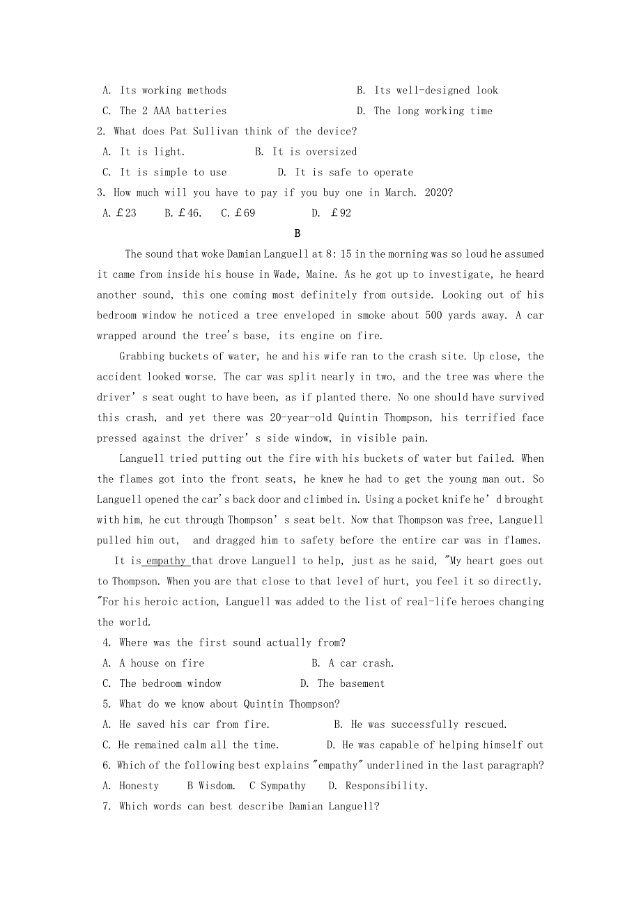 山东省临朐县实验中学2021届高三英语1月月考试题.doc_第2页