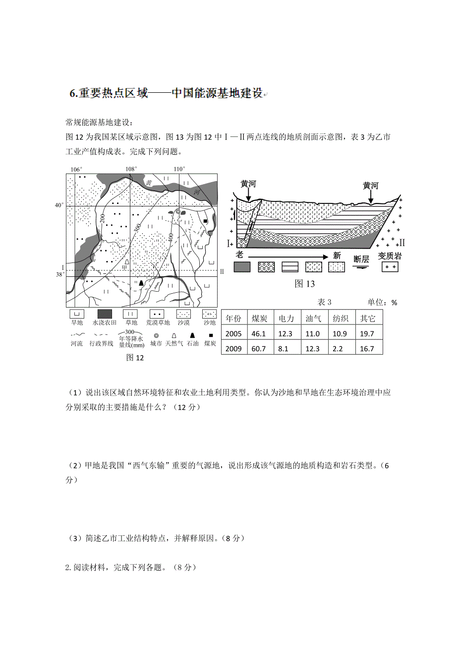 关注热点押题系列 2013届高考地理必修三《中国的能源基地建设》 WORD版含答案.doc_第1页