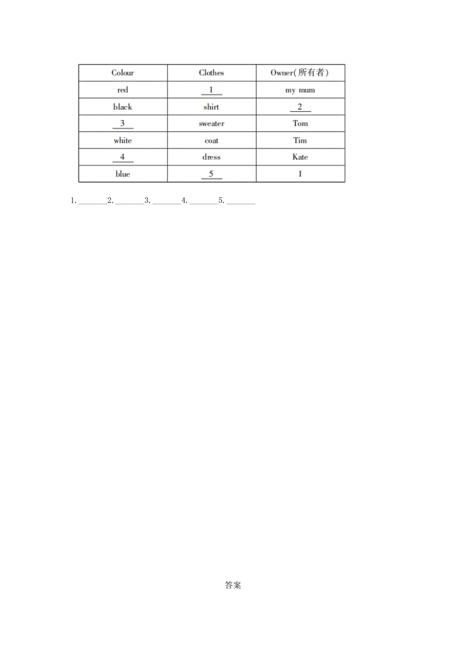 七年级英语上册 Unit 2 Colours and Clothes Lesson 11 Clothes around the world作业 （新版）冀教版.docx_第2页