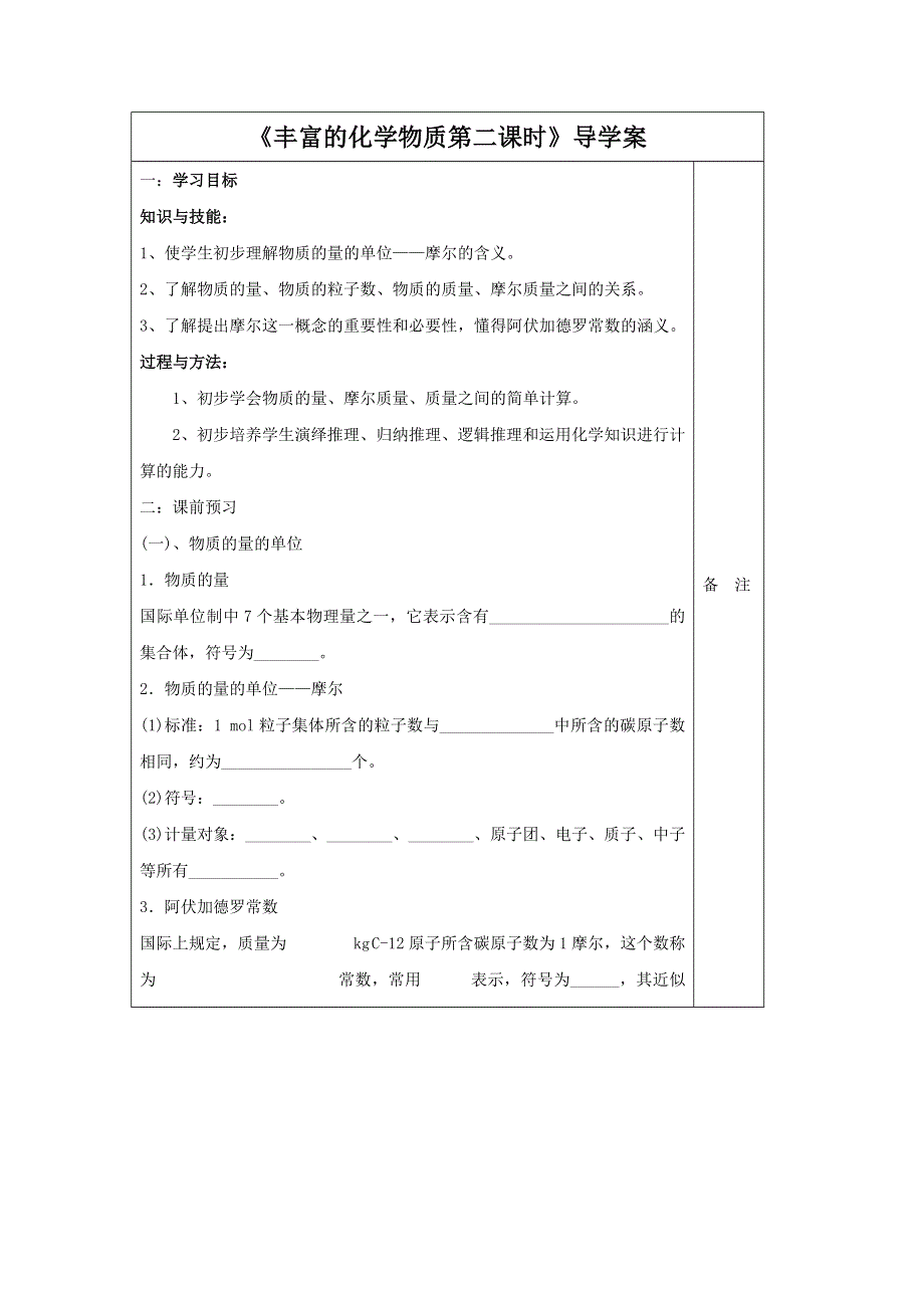 2016-2017学年高一化学苏教版必修一 专题1 第1单元 《丰富多彩的化学物质第二课时》导学案 .doc_第1页