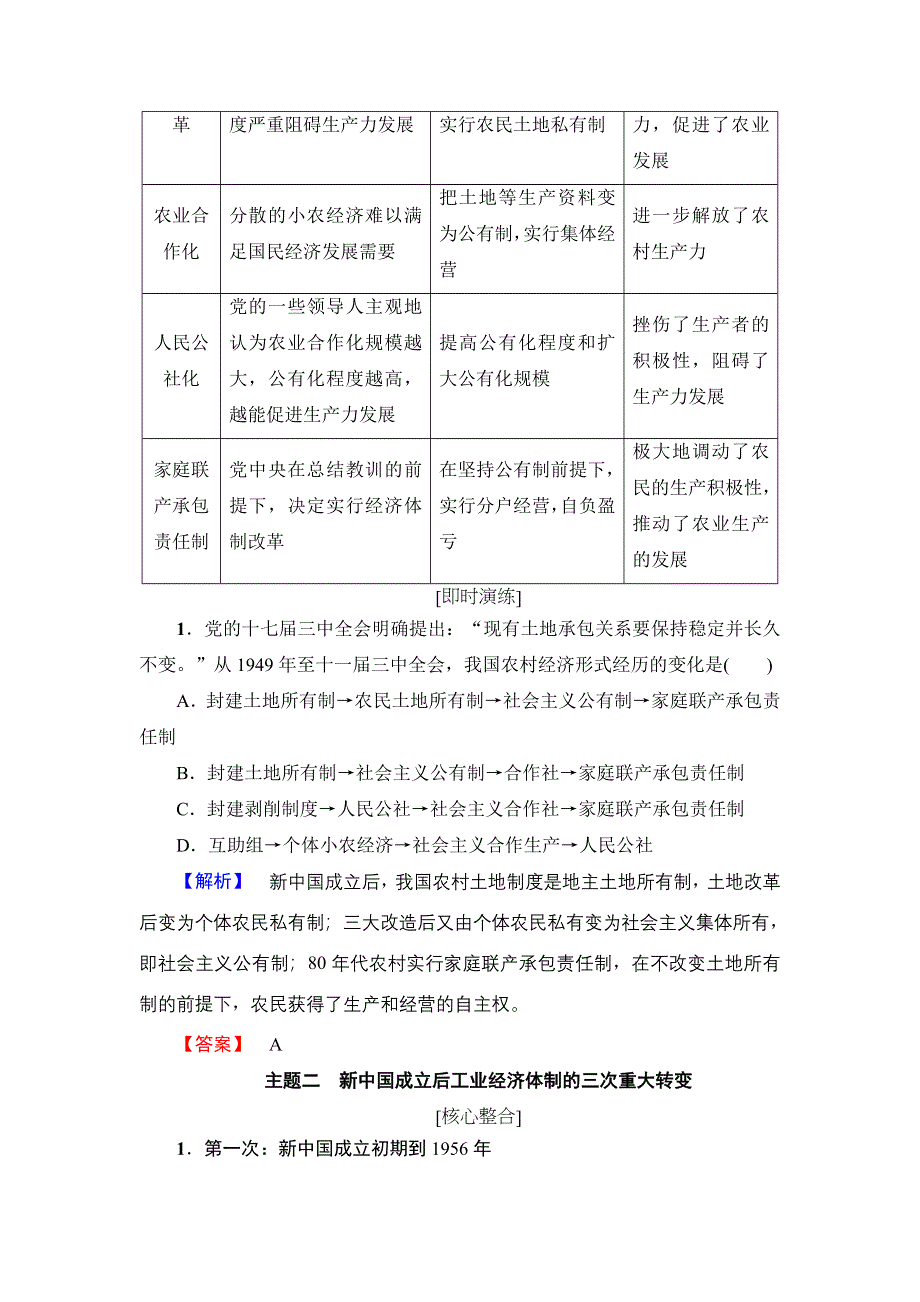 2016-2017学年高一历史人教必修2学案：第4单元-单元分层突破 WORD版含解析.doc_第2页