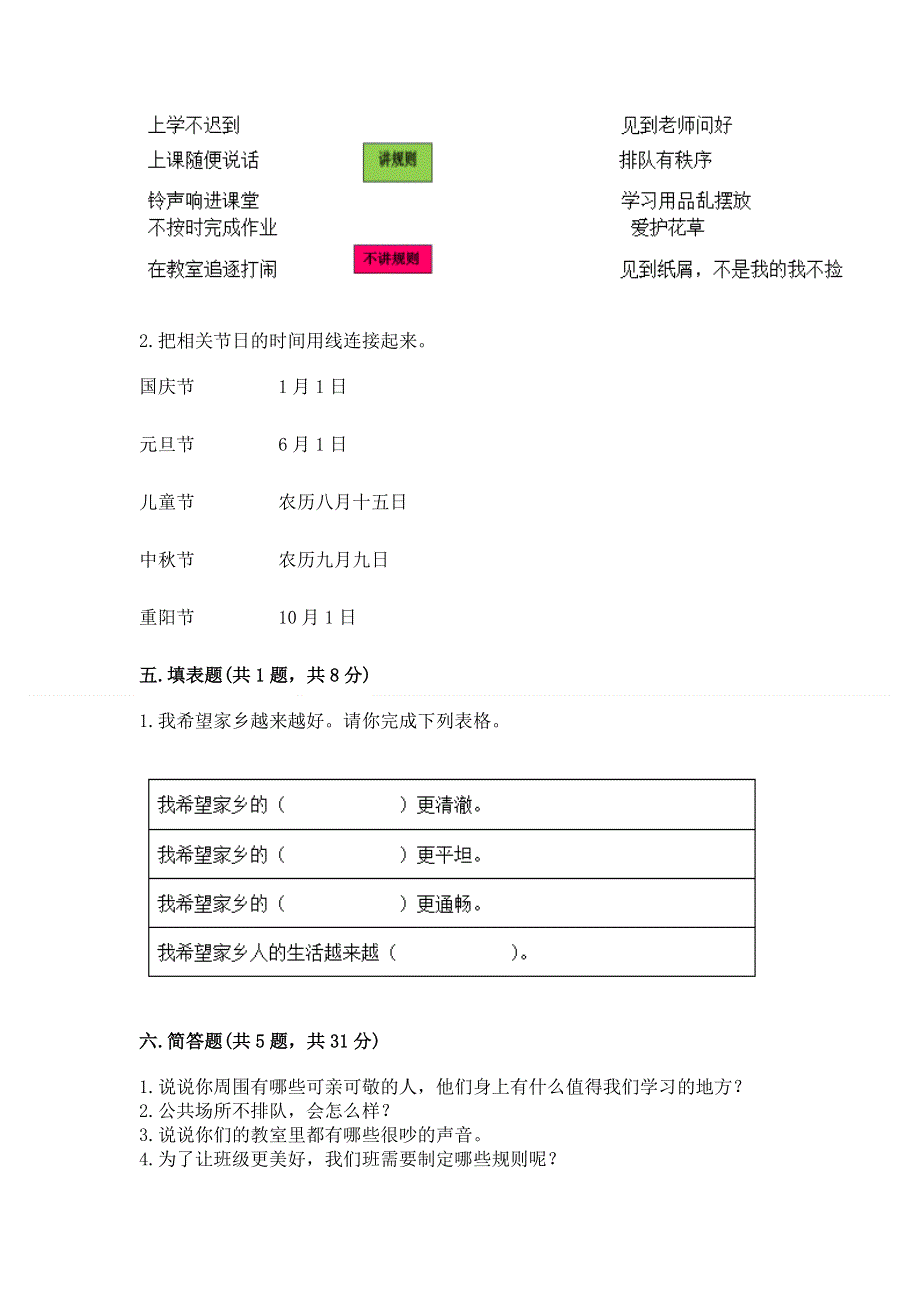 二年级上册道德与法治 期末测试卷及参考答案【夺分金卷】.docx_第3页