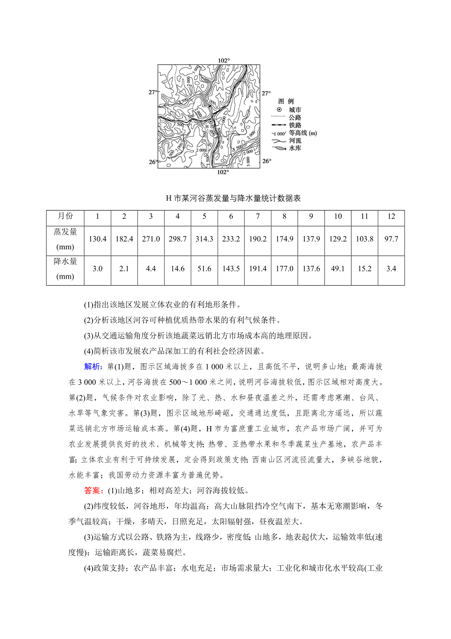 《优化指导》2015届高三人教版地理总复习 人文地理 第3章 高考题型WORD版含解析.doc_第2页