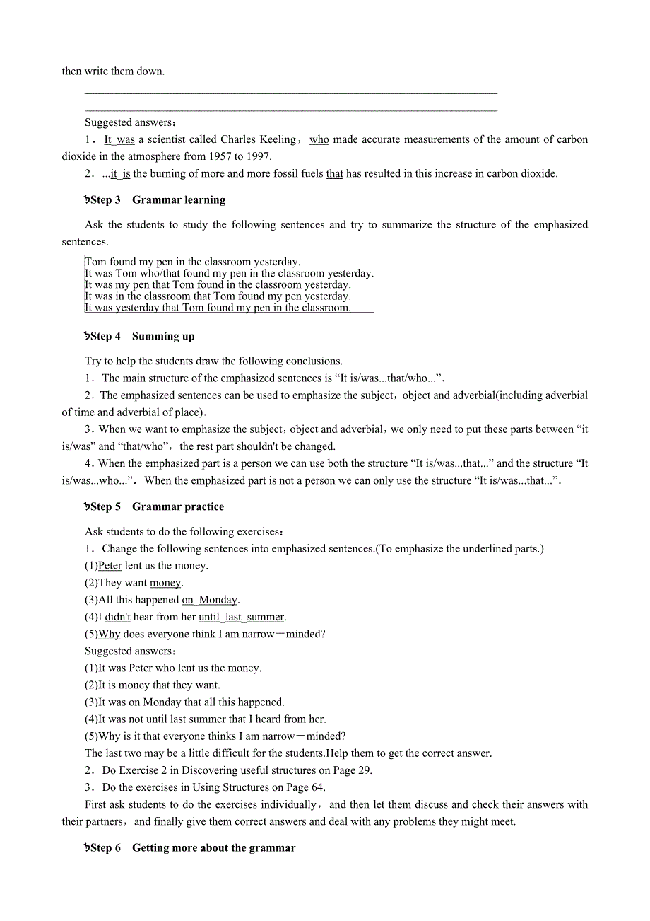 《开学大礼包》2012高二英语精品教案：UNIT 4 GLOBAL WARMING PERIOD 3 GRAMMAR—THE USE OF “IT”(2) （人教版选修6）.doc_第2页