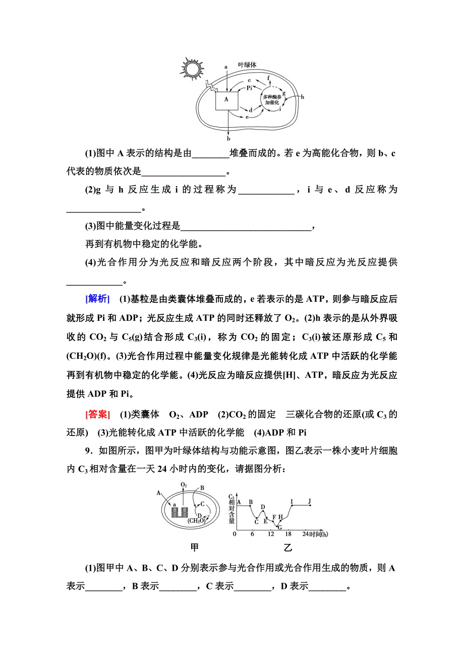 2020-2021学年人教版高中生物必修1课时作业：5-4-2　光合作用的探究历程和过程 WORD版含解析.doc_第3页