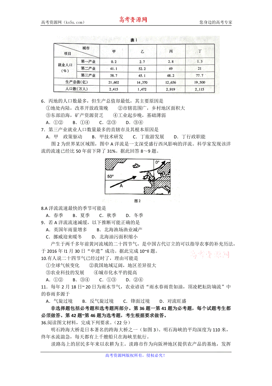 东北三省三校（哈师大附中、东北师大附中、辽宁实验中学）2017届高三第一次联合模拟考试文综地理试题 WORD版含解析.doc_第2页