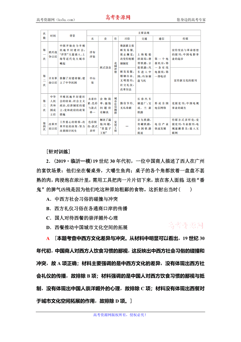 2021届人民版高考历史一轮复习讲义：模块2 专题7 专题整合提升 WORD版含答案.doc_第3页