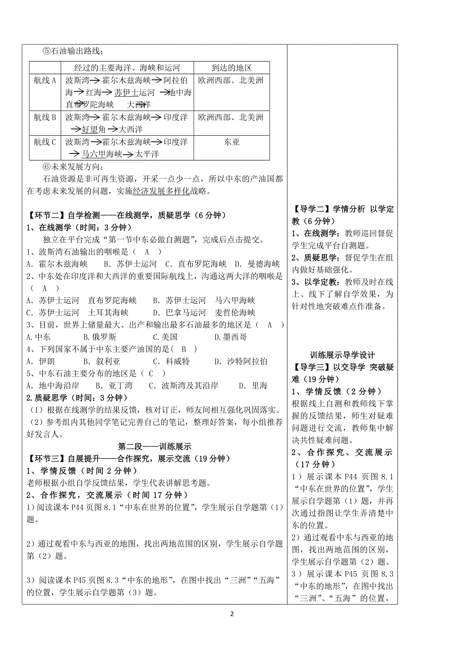 人教版七年级地理下册学案：8.1 中东 学案2.doc_第2页