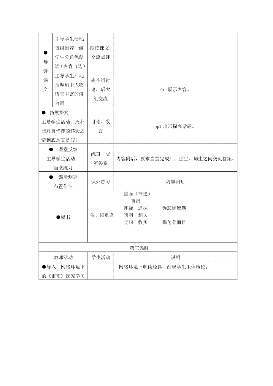 2016-2017学年苏教版语文教案：必修四第2专题 雷雨 .doc_第3页